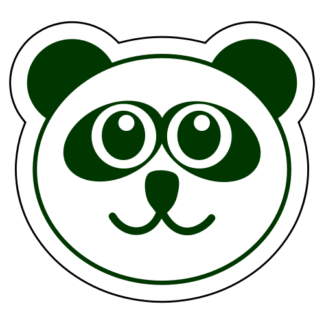 Smiling Panda Sticker (Dark Green)